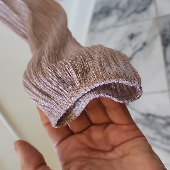 NWT Potters Pot gold shimmer off shoulder blouse SZ L - Picture 4 of 5